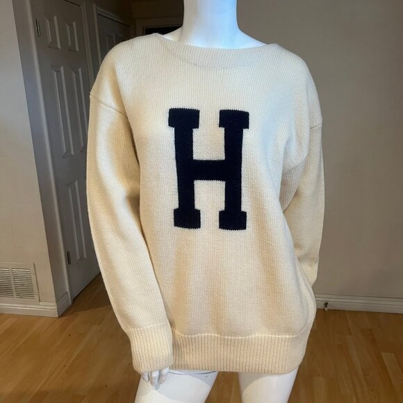 EUC VINTAGE HARVARD LETTERMEN SWEATER VARSITY ATHLETIC WOOL SIZE L LARGE - Picture 1 of 4